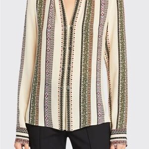 Derek Lam Kara Patterned Silk Top